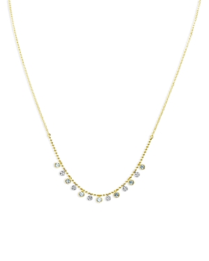 Meira T 14K Yellow Gold Blue Topaz Bezel & Diamond Charm Necklace, 16