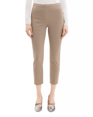 Theory - Slim Fit Cropped Houndstooth Pants