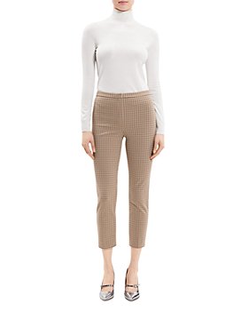 Theory - Slim Fit Cropped Houndstooth Pants 