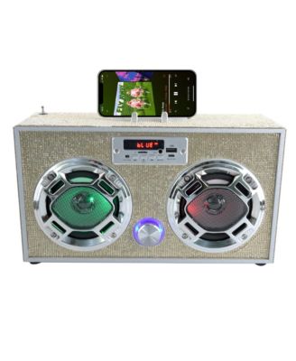 Bluetooth FM Radio with LED Speakers Boombox - Ages 6+
