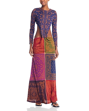 Shop Farm Rio Bandana Dream Cutout Maxi Dress In Bandana Dream Multicolor