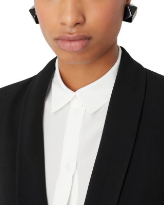 Enver Satin Shawl Lapel Blazer