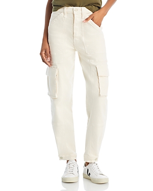 Shop Mother The Curbside Cargo Jeans In Eggnog
