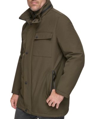 【M】OVY Waterproof Calf Leather Car Coat Andrew Marc Harcourt Water Resistant Full Zip Car Coat with