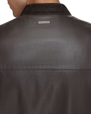 Varkas Leather Full Zip Racer Jacket 