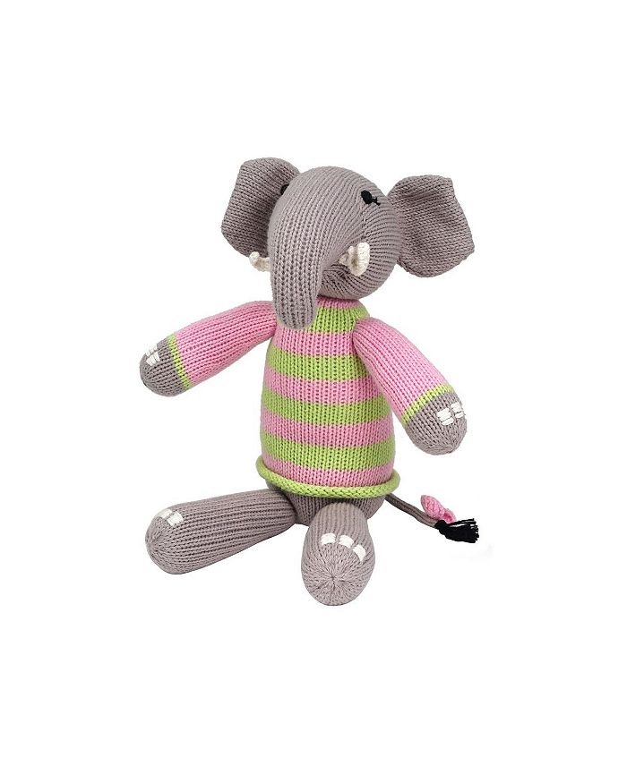 Melange Collection Knit Cotton Elephant in Pink Sweater Ages 0