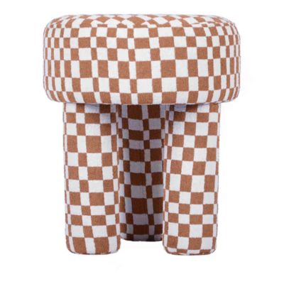 Claire Checkered Boucle Stool