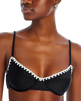 Black Twist Front Supportive Bandeau Bikini Top – Xandra Swimwear