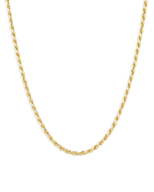Rope Necklace in 18K Gold Plated Sterling Silver, 16-18