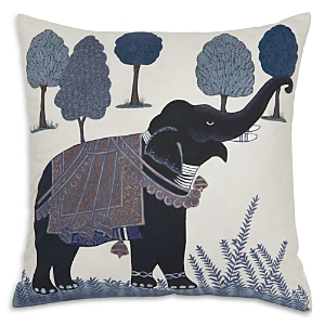 John Robshaw Indigo Elephant Decorative Pillow, 22 x 22