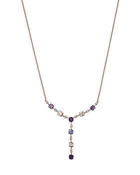Bloomingdale's - Multi Gemstone & Diamond Lariat Necklace in 14K Rose Gold, 17"