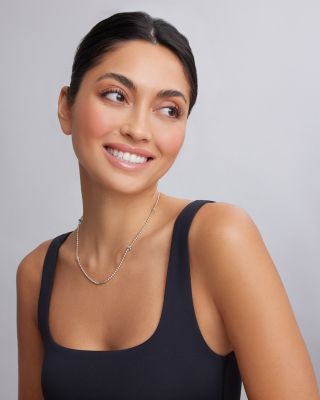 Sterling Silver Caviar Icon Necklace, 16&amp;quot;