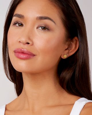 Caviar Gold Collection 18K Gold Stud Earrings