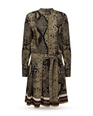 REISS Rory Snakeskin Print Mini Dress | Bloomingdale's