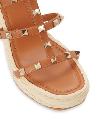 Women's Rockstud Espadrille Platform Wedge Sandals