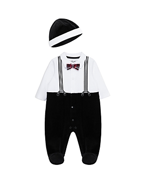 Little Me Baby Boys Handsome Footed Pajamas And Hat Set In Black