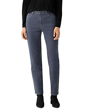Eileen Fisher High Rise Slim Fit Jeans In Dark Night In Dkngt