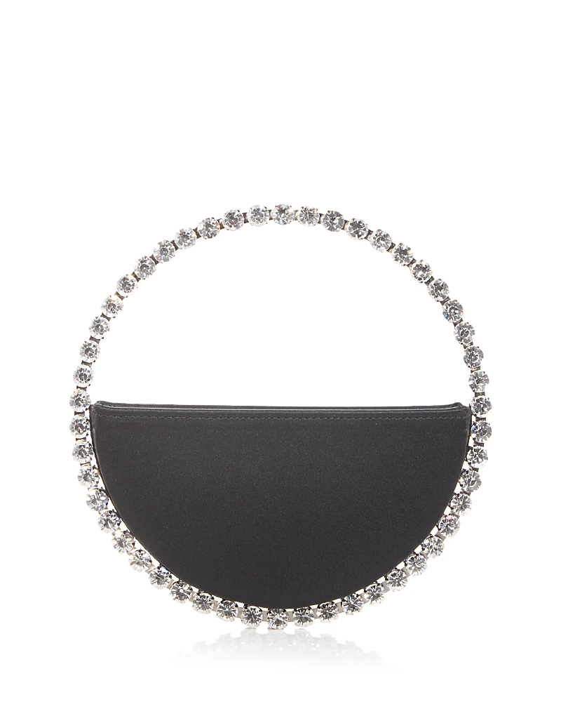 L'alingi Eternity Satin Clutch In Black/crystal