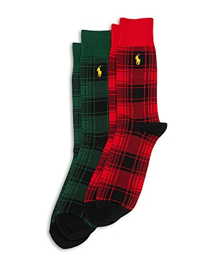 Polo Ralph Lauren Holiday Buffalo Plaid Socks 2 Pack In Asst