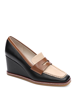 Shop Sanctuary Women's Cadence Wedge Loafer Pumps In Black/oat Milk