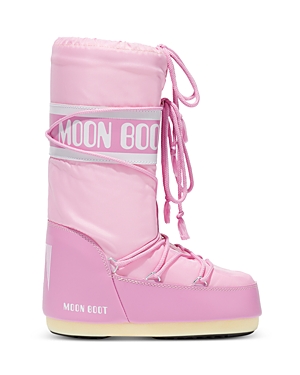Moon Boot Icon Logo-print Lace-up Boots In Pink
