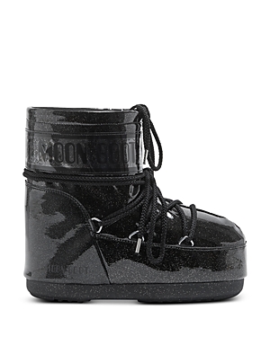 MOON BOOT WOMEN'S ICON GLITTER LACE UP BOOTIES