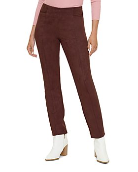 Womens Brown Suede Pants with Ankle Zippers