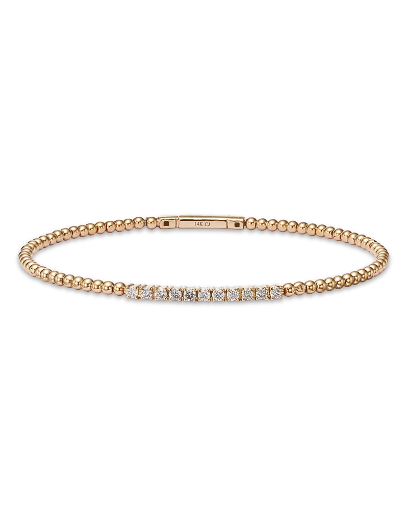 Bloomingdale's Fine Collection Diamond Station Bangle Bracelet in 14K Yellow Gold, 0.45 tcw