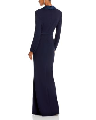 【海外限定】AdriannaPapell ☆ドレスBlue Crepe Tuxedo Gown 海外限定】AdriannaPapell ☆ドレスBlue Crepe Tuxedo Gown