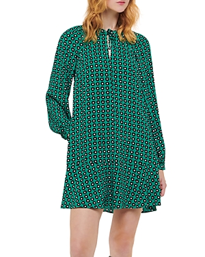 Shop Whistles Floral Dot Tiered Dress In Green/multi