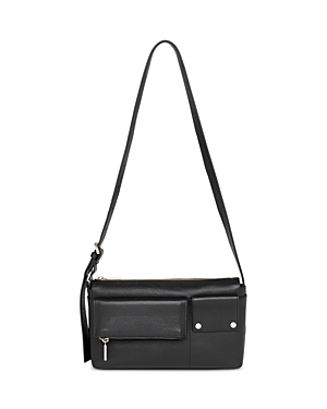 Whistles Tilda Medium Leather Pocket Detail Bag In Black