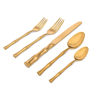 Ricci Argentieri Bamboo Gold Stainless Steel 20 Piece Dining Set