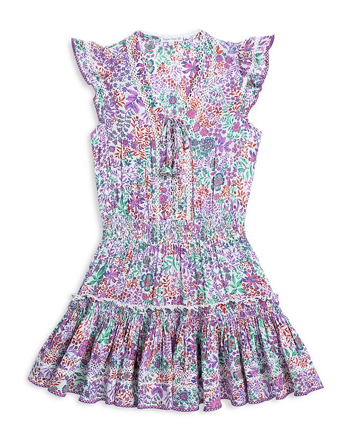 Poupette St. Barth Girls Anais V Neck Mini Dress Little Kid Big Kid Bloomingdale s