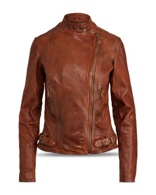 Lauren Ralph Lauren moto レザー ジャケット SOFT Ralph Lauren Leather Jacket Black Moto Biker POLO