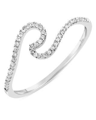 Meira T - 14K White Gold Diamond Wave Ring