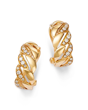 Bloomingdale's Diamond Fancy Hoop Earrings In 14k Yellow Gold, 0.25 Ct. T.w.
