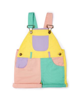  Unisex Colorblock Overall Shorts