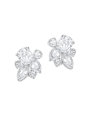 Harakh Diamond Cluster Stud Earrings in 18K White Gold, 1.0 ct. t.w.