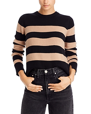 Single Thread Crewneck Sweater In Black/ Taupe
