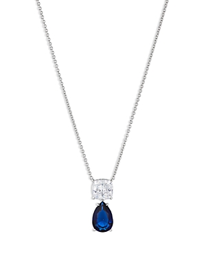 Nadri Rockstars Mixed Cubic Zirconia Pendant Necklace, 16-18 In Blue/silver
