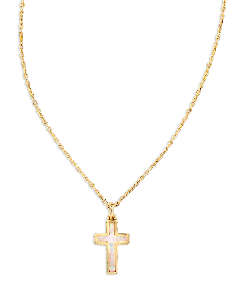 Kendra Scott Cross Pendant Necklace in 14K Gold Pated, 19