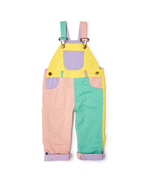 Dotty Dungarees Girls' Colorblock Overalls - Baby, Little Kid, Big Kid In Multicolor Pastel