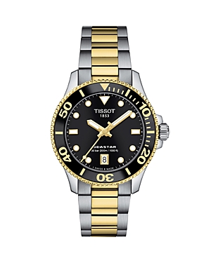 Shop Tissot Seastar 1000 Watch, 40mm In Black/two-tone