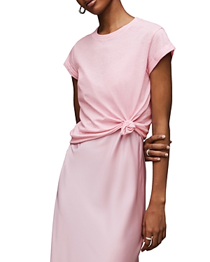 Allsaints Anna Cuffed Sleeve Tee In Frosted Pink