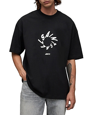 Allsaints Halo Graphic T-shirt In Jet Black