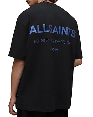 Allsaints Underground Graphic-print Cotton T-shirt In Universe Blue