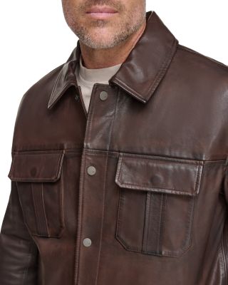 Mogador Leather Shirt Jacket
