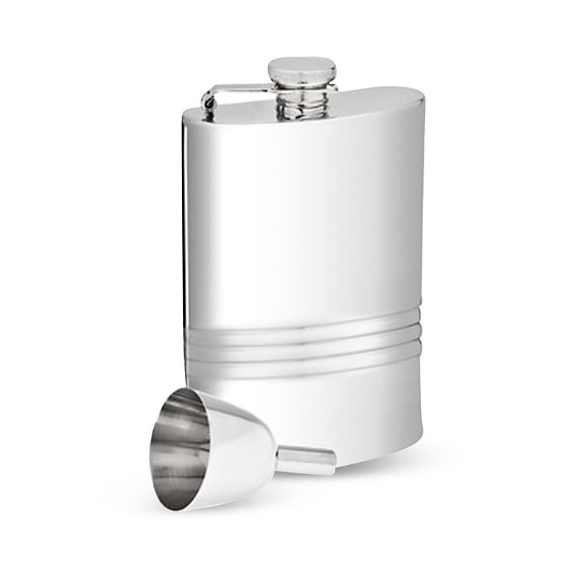 Godinger Flask With Funnel In Silver