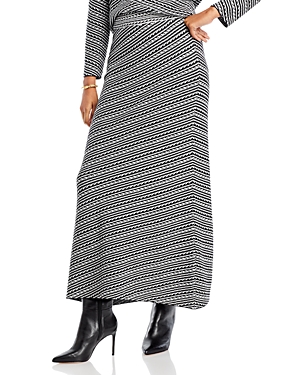 Shop Misook Cozy Knit A-line Maxi Skirt In New Ivory/black