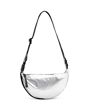 AllSaints Half Moon Nylon Crossbody Bag - Silver/Black
